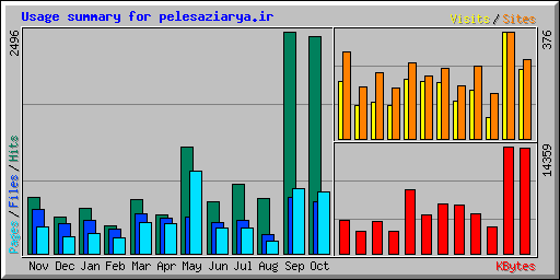 Usage summary for pelesaziarya.ir